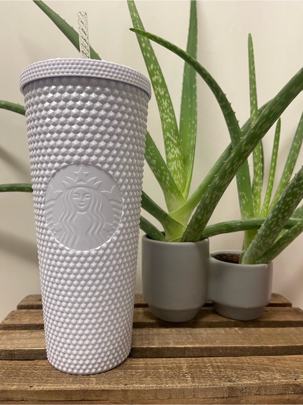 Starbucks 24oz. White Textured Studded Reusable Cold Tumbler with Straw